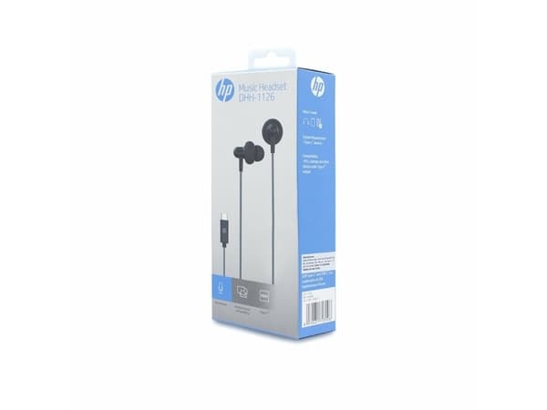 HP DHH-1126, Hodesett, In-ear, Calls/Music, Sort, Stereofonisk, 1,1 m