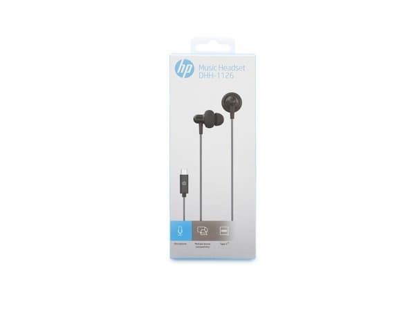 HP DHH-1126, Hodesett, In-ear, Calls/Music, Sort, Stereofonisk, 1,1 m