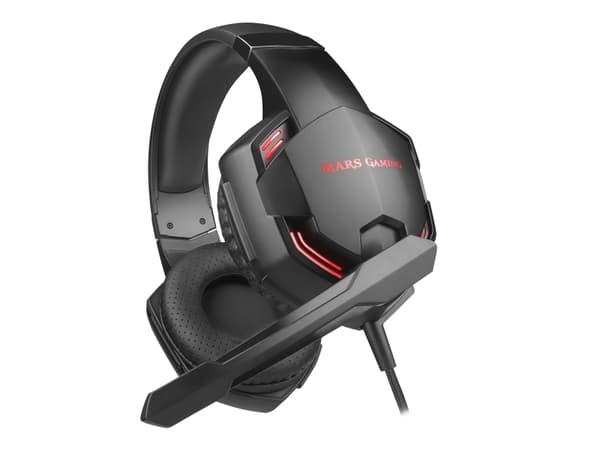 Mars Gaming MHX PRO 7.1, Koblet med ledninger (ikke trådløs), 20 - 20000 Hz, Spilling, 360 g, Hodesett, Sort