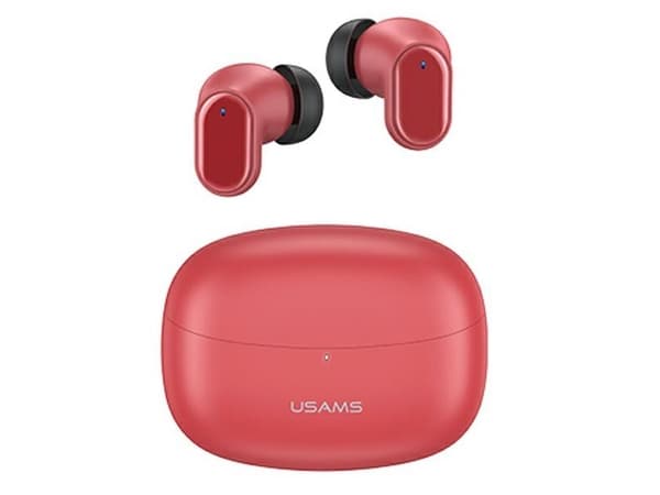 USAMS Bluetooth 5.1 TWS BH-serien trådløse hodetelefoner rød/rød BHUBH03