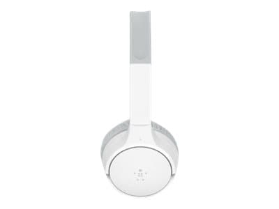 Belkin SoundForm Mini - Hörlurar med mikrofon - på örat - Bluetooth - trådlös - 3,5 mm kontakt - vit