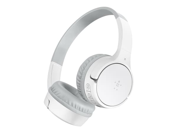 Belkin SoundForm Mini - Hörlurar med mikrofon - på örat - Bluetooth - trådlös - 3,5 mm kontakt - vit