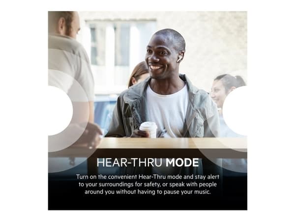 Belkin SoundForm Flow - True wireless-hodetelefoner med mikrofon - i øret - Bluetooth - aktiv støydemping - hvit