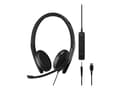 Miniatyrbilde 2 av 5: EPOS ADAPT 165T USB-C II - ADAPT 100 Series - hodesett - on-ear - kablet - 3,5 mm jakk, USB-C - svart - Certified for Microsoft Teams, Optimert for U