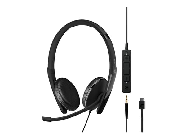 EPOS ADAPT 165T USB-C II - ADAPT 100 Series - hodesett - on-ear - kablet - 3,5 mm jakk, USB-C - svart - Certified for Microsoft Teams, Optimert for U