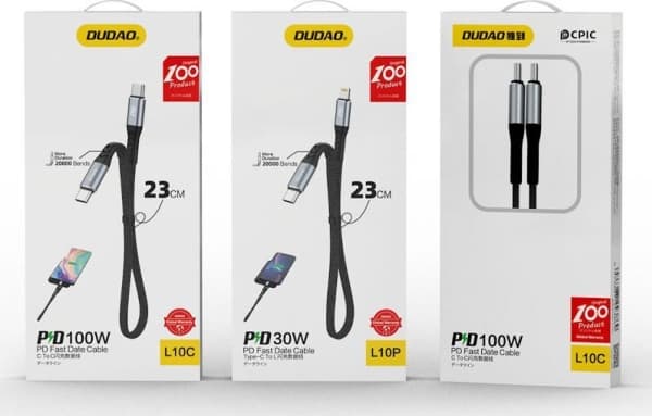 Kabel USB Dudao USB-C - Lightning Czarny (DDA204)