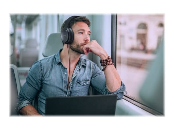 Creative Zen Hybrid - Hodetelefoner med mikrofon - full størrelse - Bluetooth - trådløs, kablet - aktiv støydemping - 3,5 mm jakk - svart
