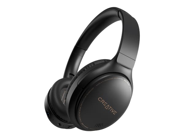 Creative Zen Hybrid - Hodetelefoner med mikrofon - full størrelse - Bluetooth - trådløs, kablet - aktiv støydemping - 3,5 mm jakk - svart