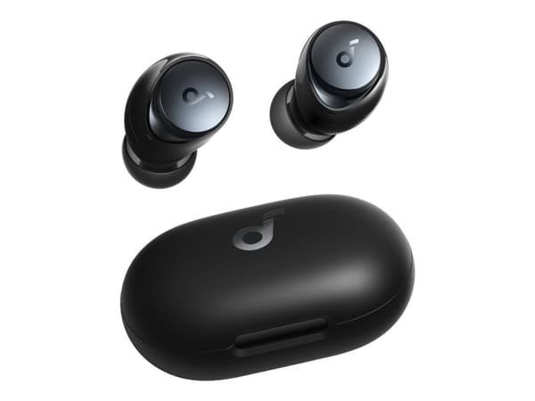 Soundcore Space A40 - True wireless-hodetelefoner med mikrofon - i øret - Bluetooth - aktiv støydemping - svart