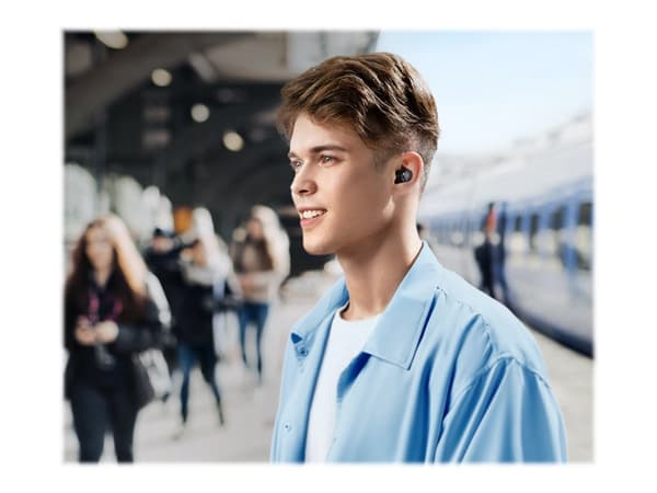 Soundcore Space A40 - True wireless-hodetelefoner med mikrofon - i øret - Bluetooth - aktiv støydemping - svart