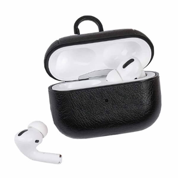 AirPods 3 Väska Fodral Skyddsfodral Skinn Läder Svart