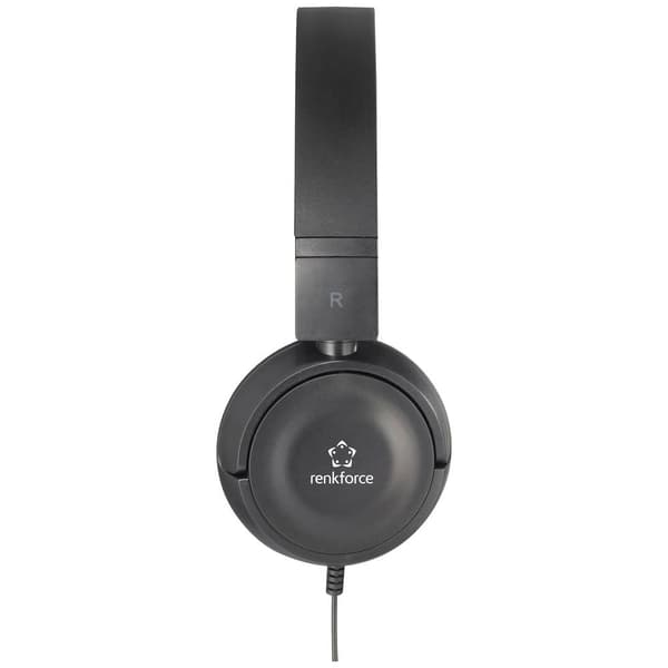 Renkforce RF-HS-130 On Ear hörlurar Sladd Stereo Svart Volymkontroll