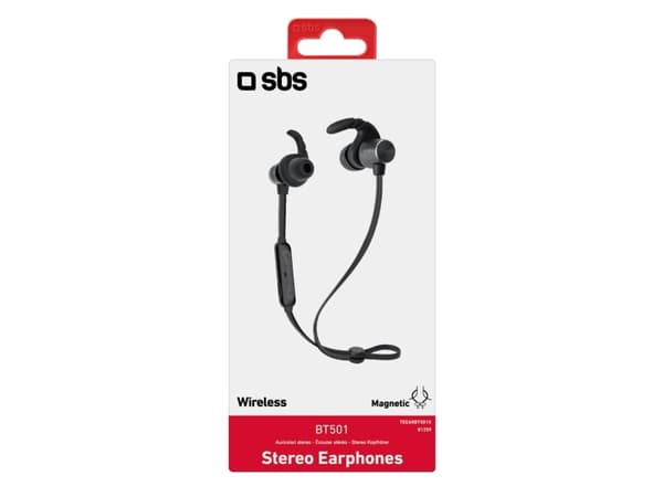 SBS TEEARBT501K, Hodesett, In-ear, Idretter, Sort, Stereofonisk, Knapper