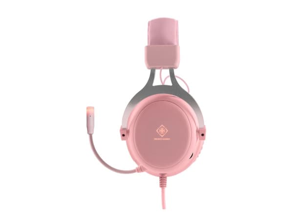 DELTACO GAMING Pink Line PH85 - Hodesett - full størrelse - kablet - 3,5 mm jakk - rosa