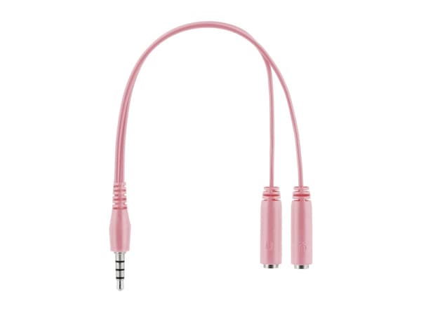 DELTACO GAMING Pink Line PH85 - Hodesett - full størrelse - kablet - 3,5 mm jakk - rosa
