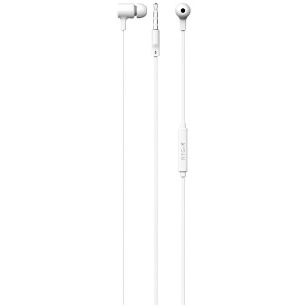 RYGHT NIYO In-ear headset Sladd Stereo Vit Headset, Volymkontroll