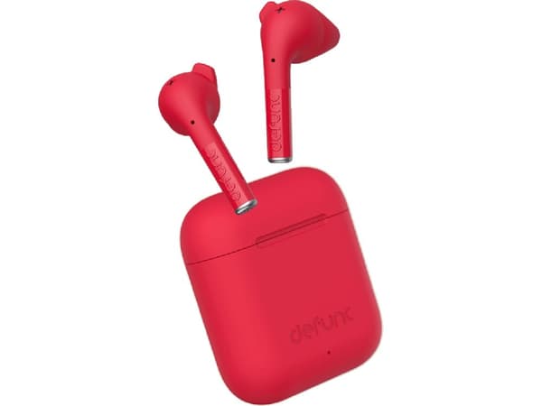 DeFunc TRUE TALK - True wireless-hörlurar med mikrofon - inuti örat - Bluetooth - röd