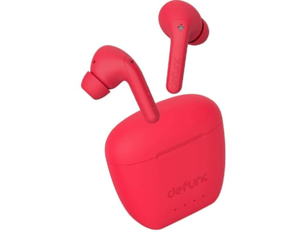 DeFunc TRUE AUDIO - True wireless-hörlurar med mikrofon - inuti örat - Bluetooth - röd