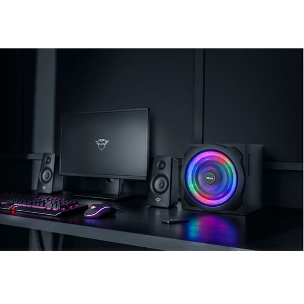Trust GXT 629 Tytan 2.1 RGB högtalarsystem – LED-belysning – Fjärrkontroll