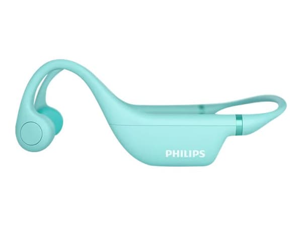 Philips Kids TAK4607GR - Hodetelefoner med mikrofon - åpent øre - bak-nakken-montering - Bluetooth - trådløs - grønn