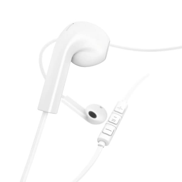 Hama Advance HiFi In Ear hörlurar Sladd Stereo Vit Volymkontroll