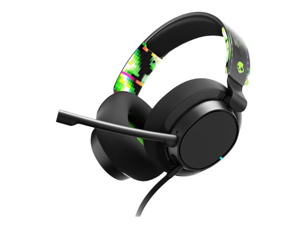 Skullcandy SLYR PRO - Headset - fullstorlek - kabelansluten - 3,5 mm kontakt - ljudisolerande - black digi hype