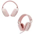 Miniatyrbild 3 av 4: Logitech ZONE VIBE 100 Over Ear-hörlurar Bluetooth Stereo Ganmmalrosa Brusreducering för mikrofon, Brusreducering Volym