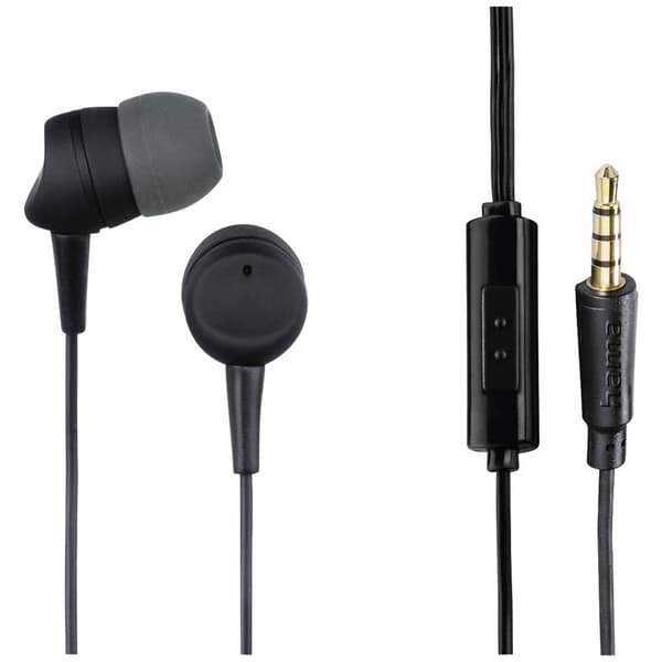 Hama Kooky HiFi In Ear hörlurar Sladd Stereo Mörkgrå, Svart Brusreducering för mikrofon