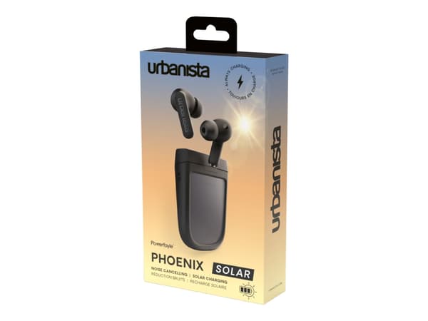 Urbanista Phoenix - True wireless-hörlurar med mikrofon - inuti örat - Bluetooth - aktiv brusradering - midnattssvart