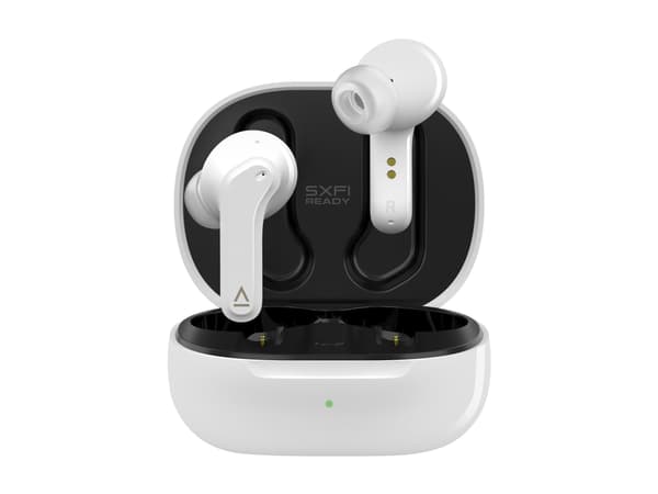 Creative Zen Air - True wireless-hörlurar med mikrofon - inuti örat - Bluetooth - aktiv brusradering - vit