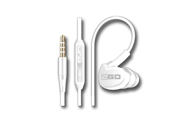 2GO Active 1, Ledningsført, Opkald/musik, Headset, Hvid