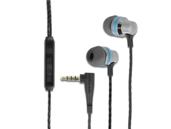 DeLOCK 27183, Langallinen, Puhelut/Musiikki, 20 - 25000 Hz, 15 g, Kuulokkeet, Harmaa