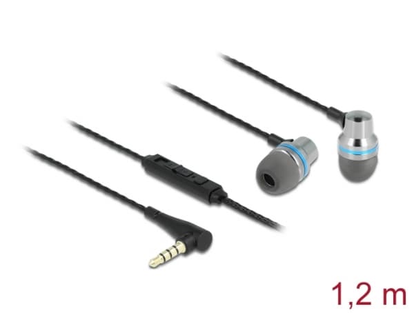 DeLOCK 27183, Langallinen, Puhelut/Musiikki, 20 - 25000 Hz, 15 g, Kuulokkeet, Harmaa