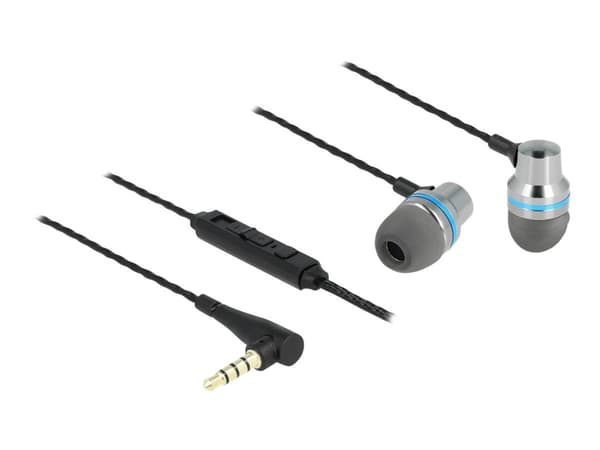 DeLOCK 27183, Langallinen, Puhelut/Musiikki, 20 - 25000 Hz, 15 g, Kuulokkeet, Harmaa