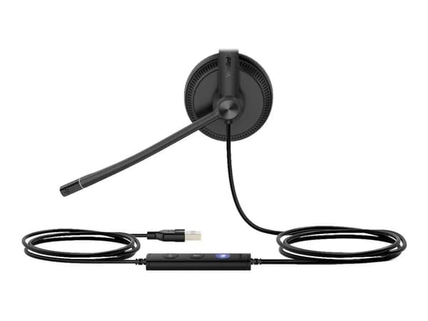 Yealink UH34 Mono - Headset - på örat - kabelansluten - USB - svart - UC-certifierad