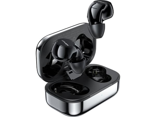 Acefast Gaming In-Ear trådløse hodetelefoner TWS Bluetooth 5.2, cVc 8.0, aptX, SBC, AAC, 65ms latens, vanntett IPX4 sølv (T7 sølv)
