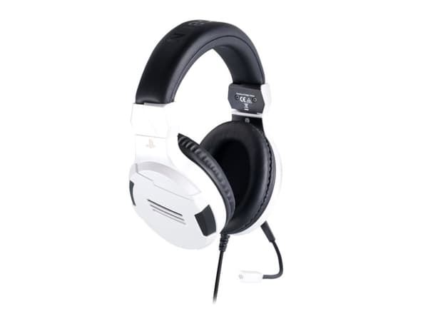 BIG BEN PS4OFHEADSETV3WHITE, Koblet med ledninger (ikke trådløs), Spilling, Hodesett, Sort, Hvit