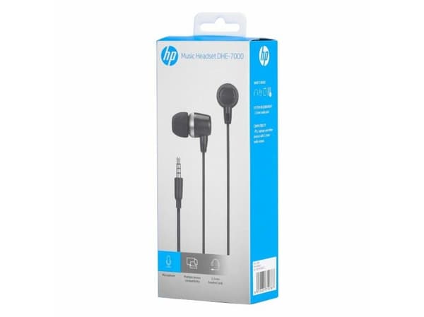 HP DHE-7000, Headset, I öra, Calls/Music, Svart, Kabel, Intraaural