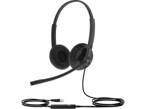 Yealink YHS34 Lite Dual - Headset - på örat - kabelansluten - Quick Disconnect - svart
