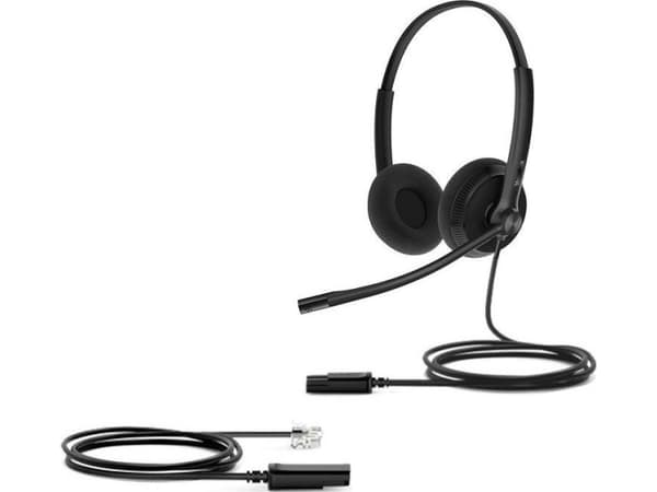 Yealink YHS34 Lite Dual - Headset - på örat - kabelansluten - Quick Disconnect - svart