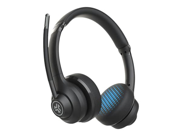 JLab Audio Go Work - Headset - på örat - Bluetooth - trådlös, kabelansluten - 3,5 mm kontakt - svart