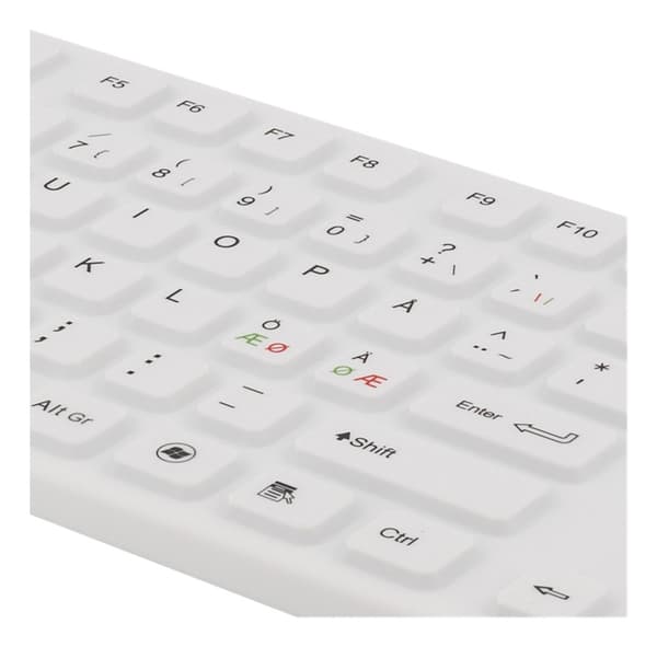 DELTACO rubberized keyboard, silicone, IP68, full size, 105 keys, whit