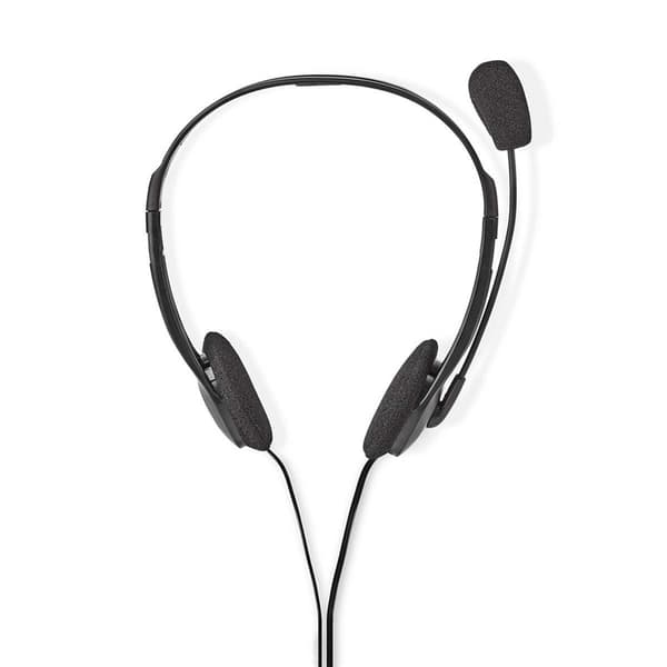 Nedis PC-hodesett | On-Ear | Stereo | 2x 3.5 mm | Fold-Away Mikrofon | Sort