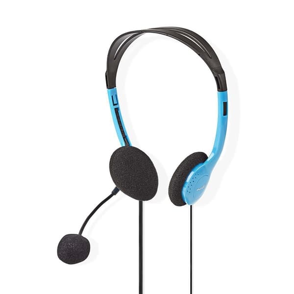 Nedis PC headset | On-Ear | Stereo | 2x 3.5 mm | Vikbara Mikrofon | Blå