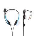 Miniatyrbild 10 av 10: Nedis PC headset | On-Ear | Stereo | 2x 3.5 mm | Vikbara Mikrofon | Blå
