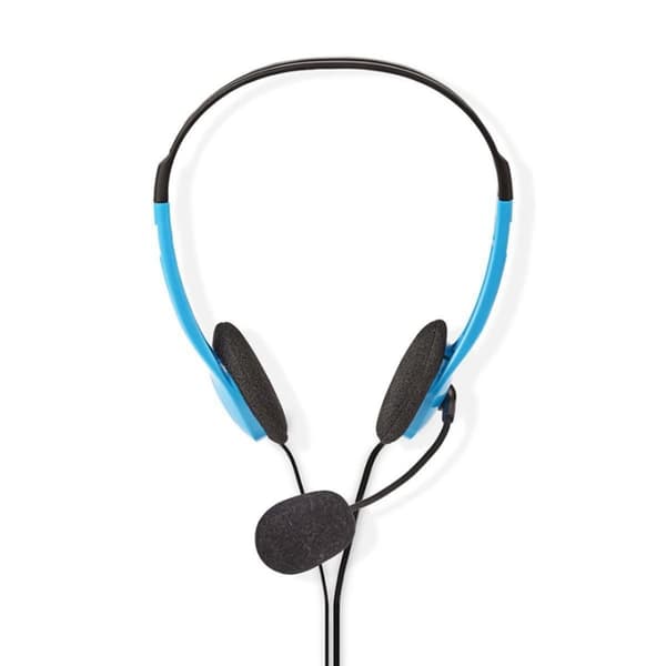 Nedis PC-hodesett | On-Ear | Stereo | 2x 3.5 mm | Fold-Away Mikrofon | Blå
