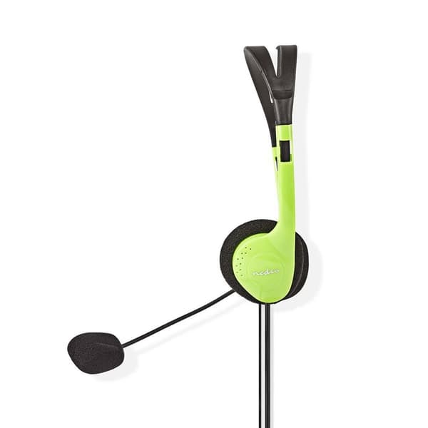 Nedis PC-headset | On-Ear-Kuulokkeet | Stereo | 2x 3.5 mm | Kokoontaitettava Mikrofoni | Vihreä