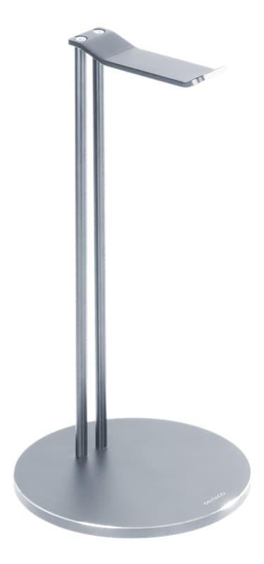 DELTACO Universell Hörlursstativ, aluminium, glidskydd, silver