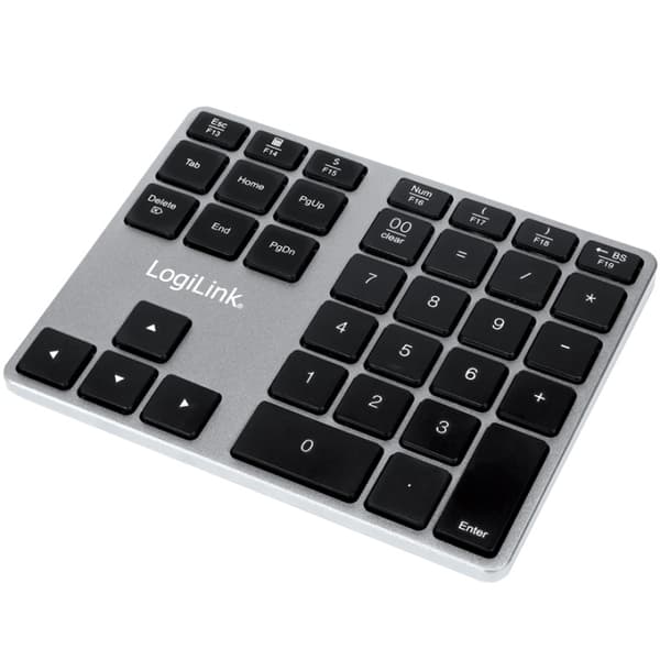 LogiLink Trådlöst numeriskt tangentbord Aluminium, Sort