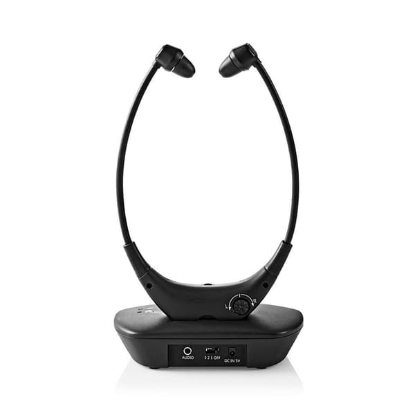 Nedis Trådløst TV hovedtelefoner | RF | In-Ear | Maksimal batteritid: 4.5 timer | 35 m | Digital lyd | Opladningsstation | Balancekontrol | Sort